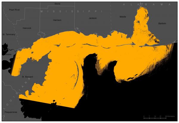 Suspended sediment in Gulf of Mexico June 12, 2005