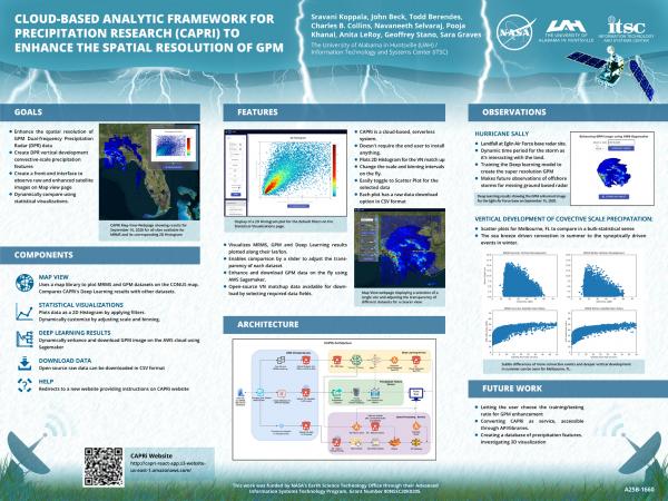 Cloud-based Analytic Framework for Precipitation Research (CAPRi) to Enhance the Spatial Resolution of GPM (AGU Fall Meeting 2021)