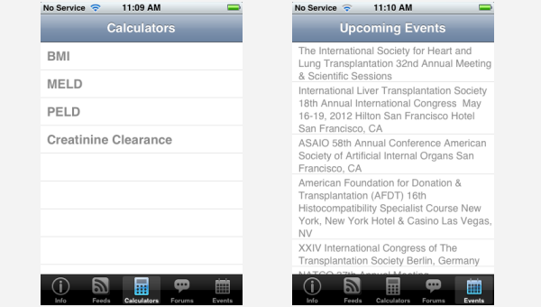 transplantpro provides many mobile calculators for transplant care professionals