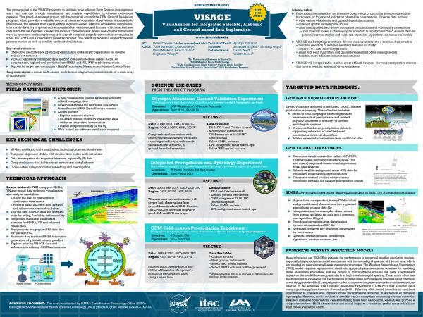 VISAGE: Visualization for Integrated Satellite, Airborne and Ground-based data Exploration (AGU Fall Meeting 2017)