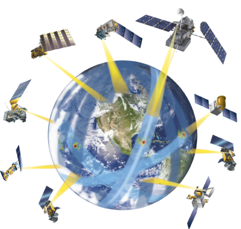 GPM satellite constellation logo GPM satelllite constellation logo