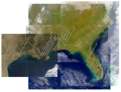 SANDS Collage: Storm landfalls