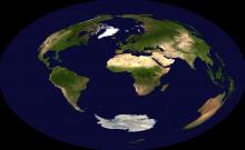 The Gott-Mugnolo azimuthal projection. Source: Visible Earth The Gott-Mugnolo azimuthal projection