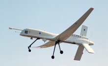 The Altus plane in flight